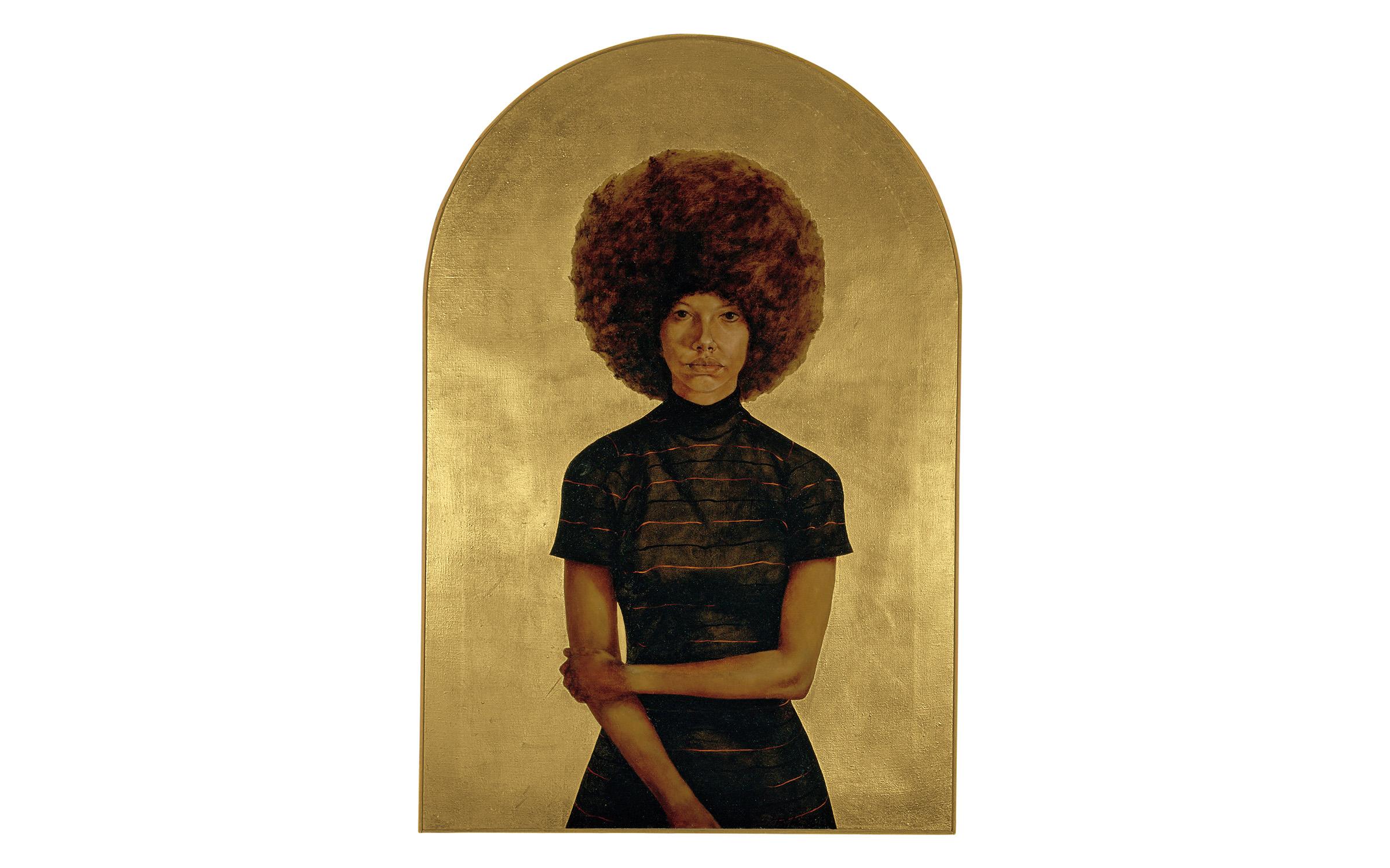 Hendricks, L. Barkley, Lawdy Mama,1969, oil and gold leaf on canvas. Published by The Studio Museum in Harlem, gift of Stuart Liebman, in memory of Joseph B. Liebman, 1983.25. © Estate of Barkley L. Hendricks.